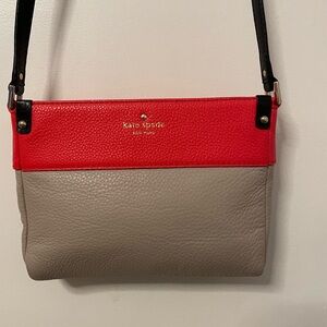 Kate Spade Red and Neutral Gray Crossbody Bag